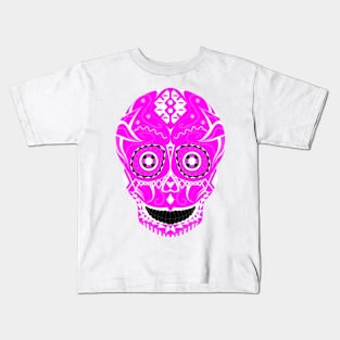 pink skull ecopop in floral candy catrina art Kids T-Shirt